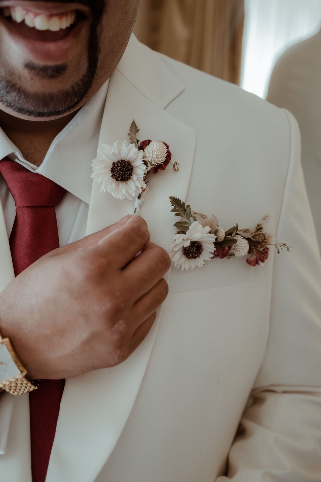 Bridal portrait with flowers